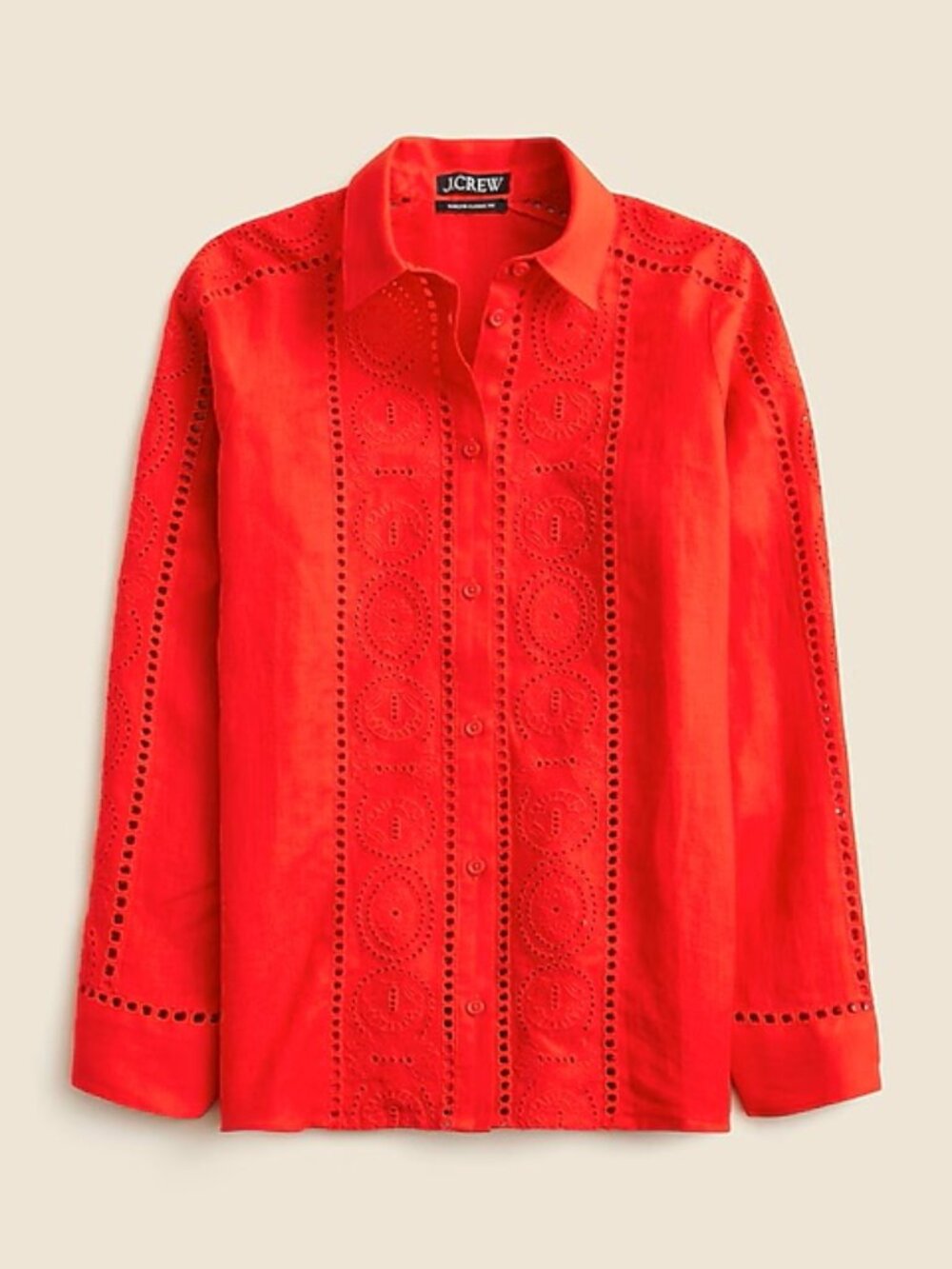 J. Crew Garçon classic shirt in eyelet linen - red - 8
